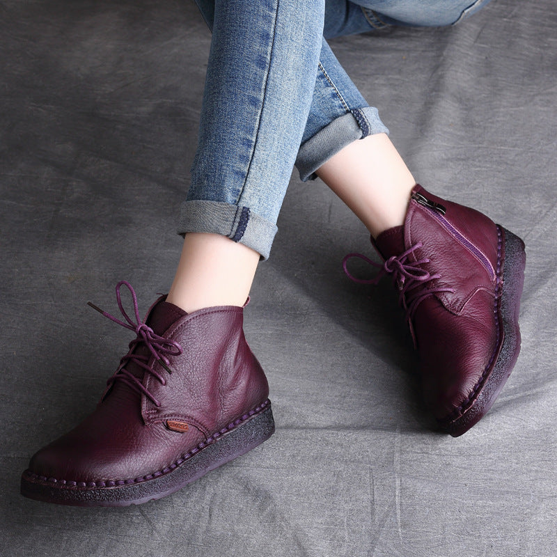 Women's Ethnic Style Vintage Soft Bottom Thick Mori Handsome Women's Casual Shoes