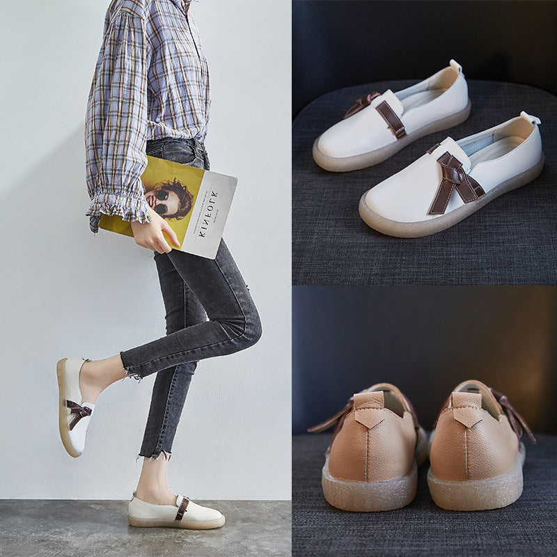 Women's For British Mori Artistic Retro White Women's Casual Shoes