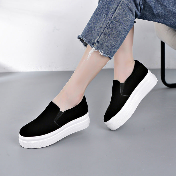 Women's Thick-soled Platform Genuine Spring Height Increasing Casual Shoes
