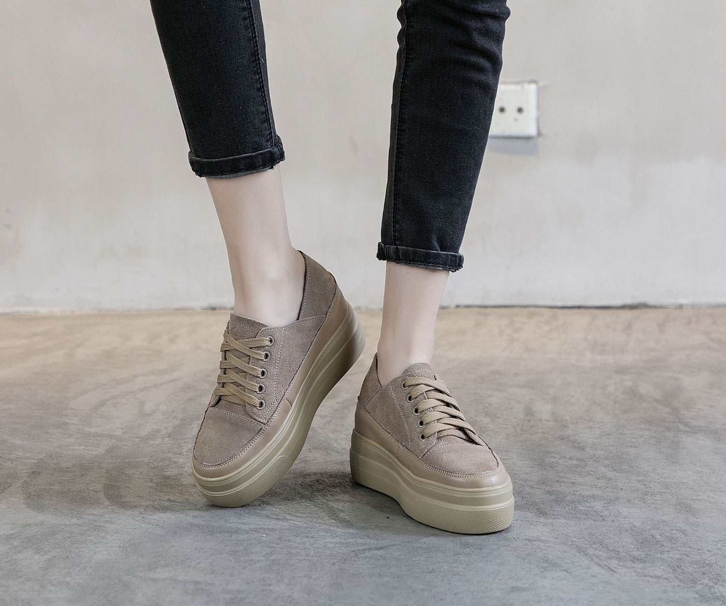 Women's Bottom Thick Spring Small Size Genuine Black Women's Casual Shoes