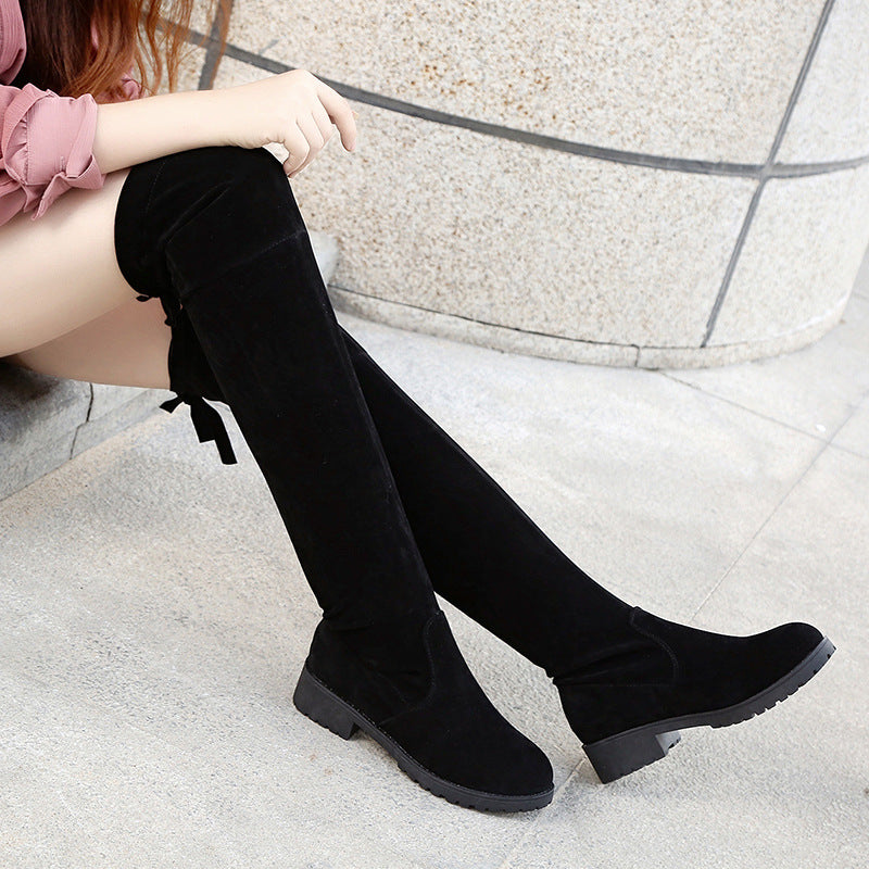 Women's Suede Over The Knee Low Flat Boots