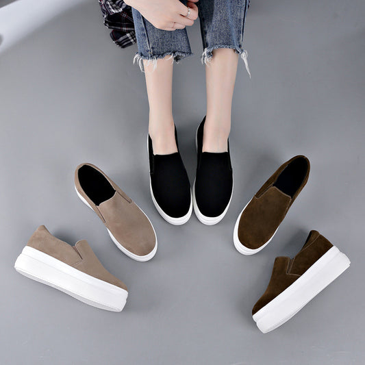 Women's Thick-soled Platform Genuine Spring Height Increasing Casual Shoes