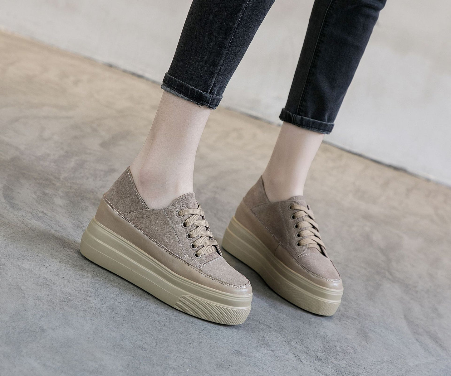 Women's Bottom Thick Spring Small Size Genuine Black Women's Casual Shoes