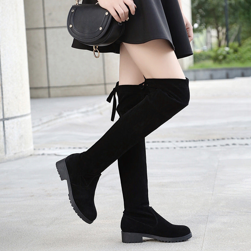 Women's Suede Over The Knee Low Flat Boots