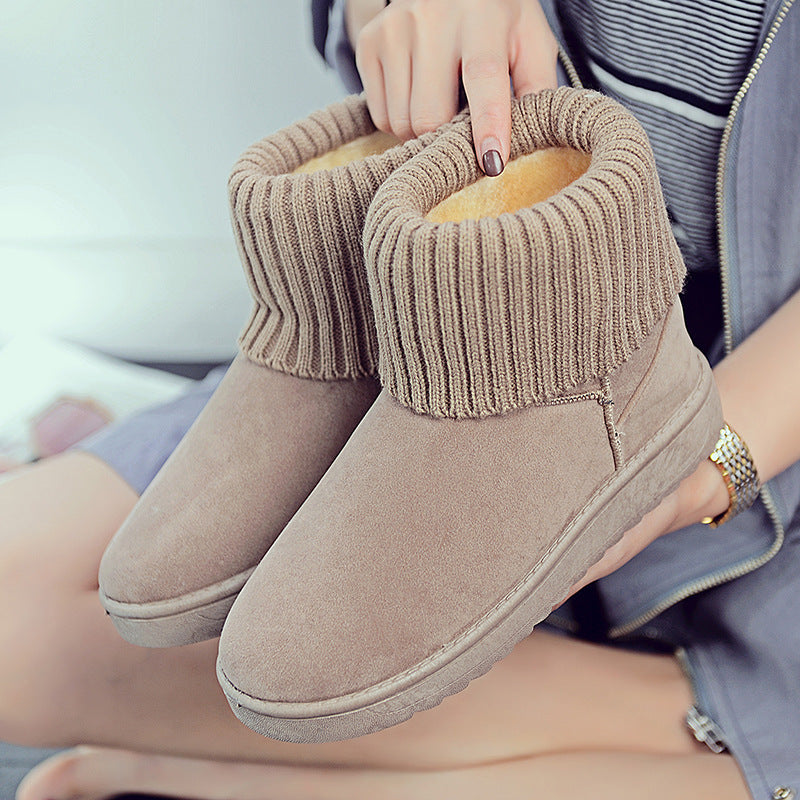 Women's Winter Flat Wool Mouth Cotton Comfortable Short Tube Veet Women's Shoes