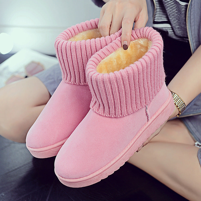 Women's Winter Flat Wool Mouth Cotton Comfortable Short Tube Veet Women's Shoes