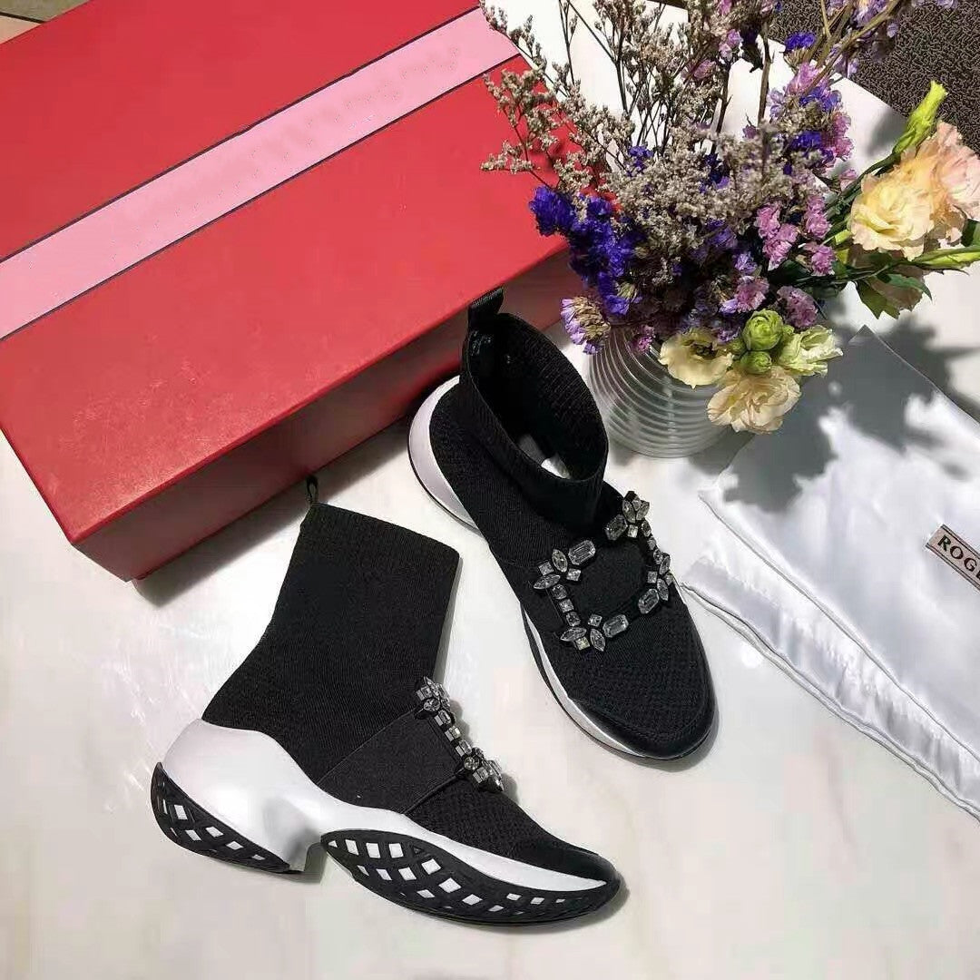 Women's Buckle Sock Trendy Super Popular Thick Sneakers