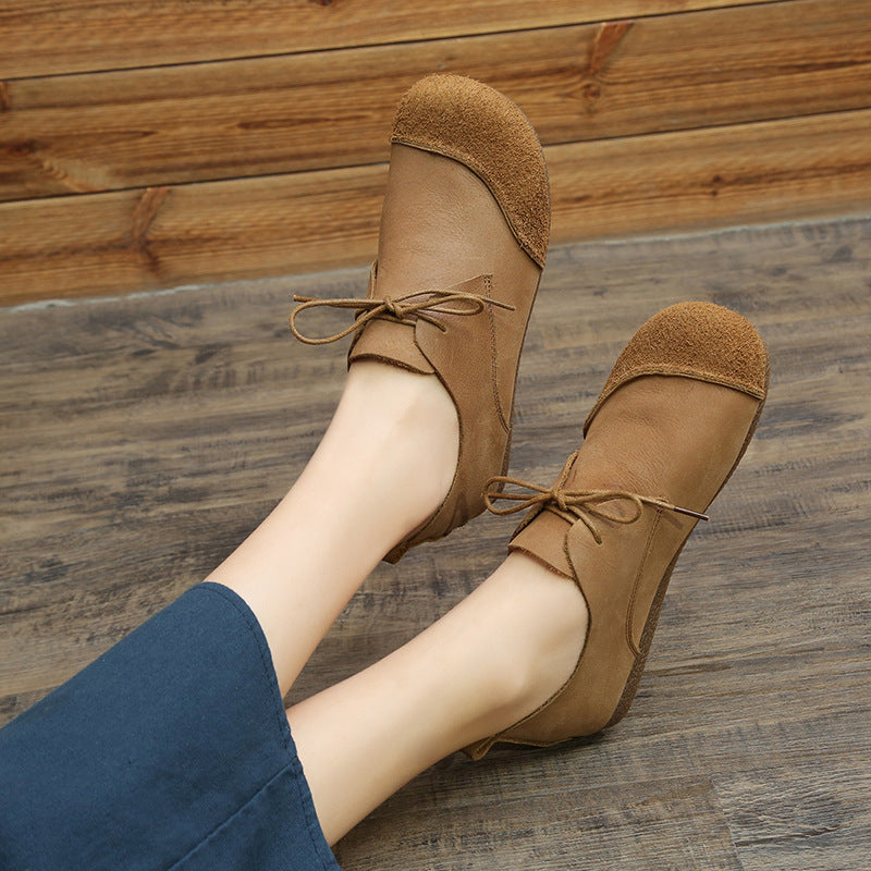 Women's Mori Handmade Genuine Flat Soft Bottom Wild Men's Shoes
