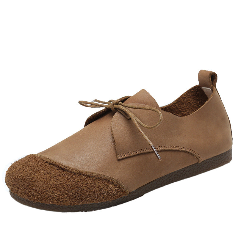 Women's Mori Handmade Genuine Flat Soft Bottom Wild Men's Shoes