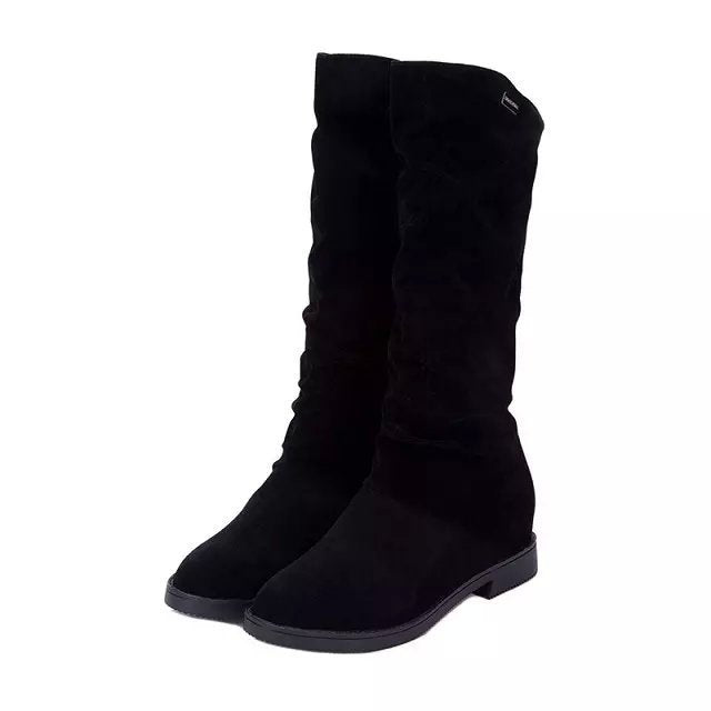 Women's Long Winter High Leg Flat Round Boots