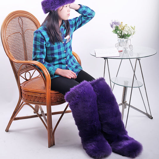 Women's Over The Knee Female Fleece-lined Winter Snow Boots