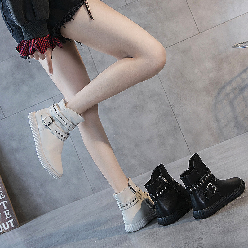 Women's Style Female Autumn Ankle Flat Martin Boots