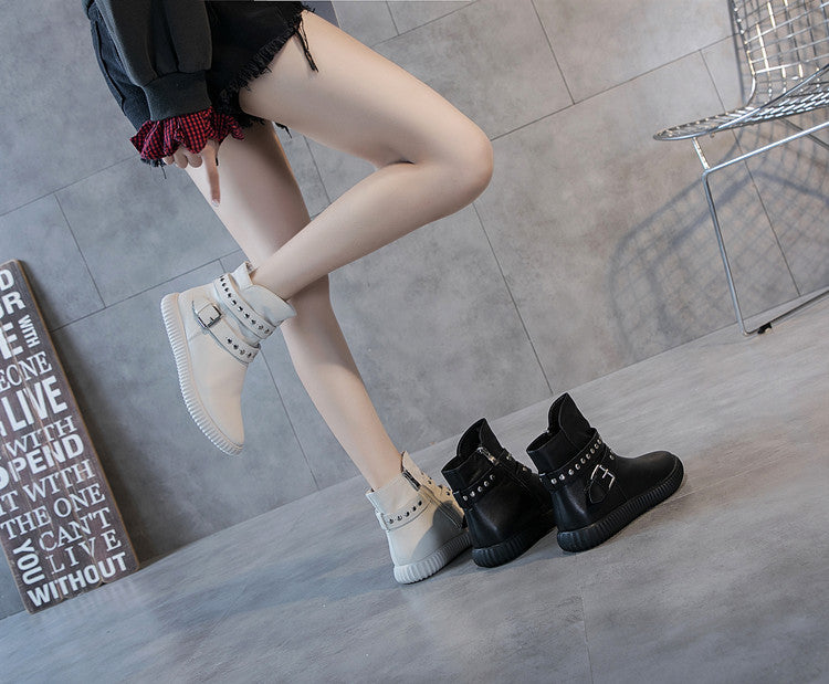 Women's Style Female Autumn Ankle Flat Martin Boots