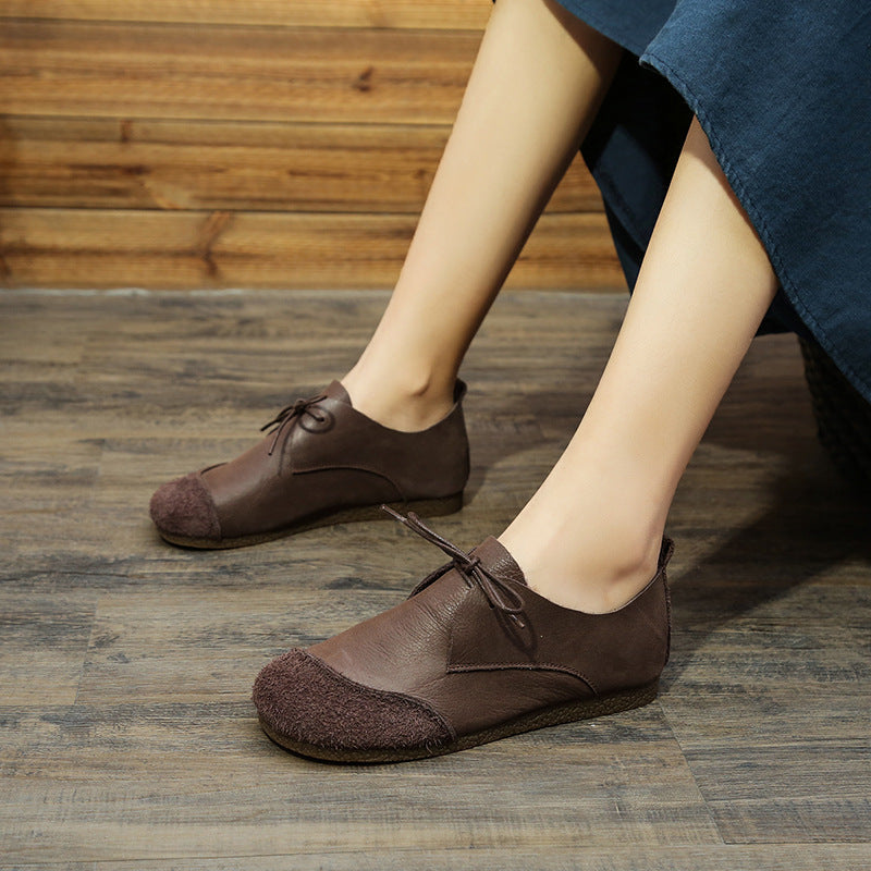 Women's Mori Handmade Genuine Flat Soft Bottom Wild Men's Shoes