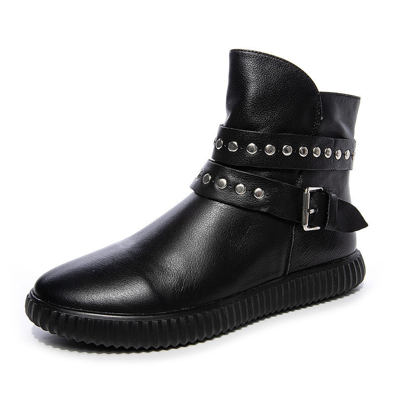 Women's Style Female Autumn Ankle Flat Martin Boots