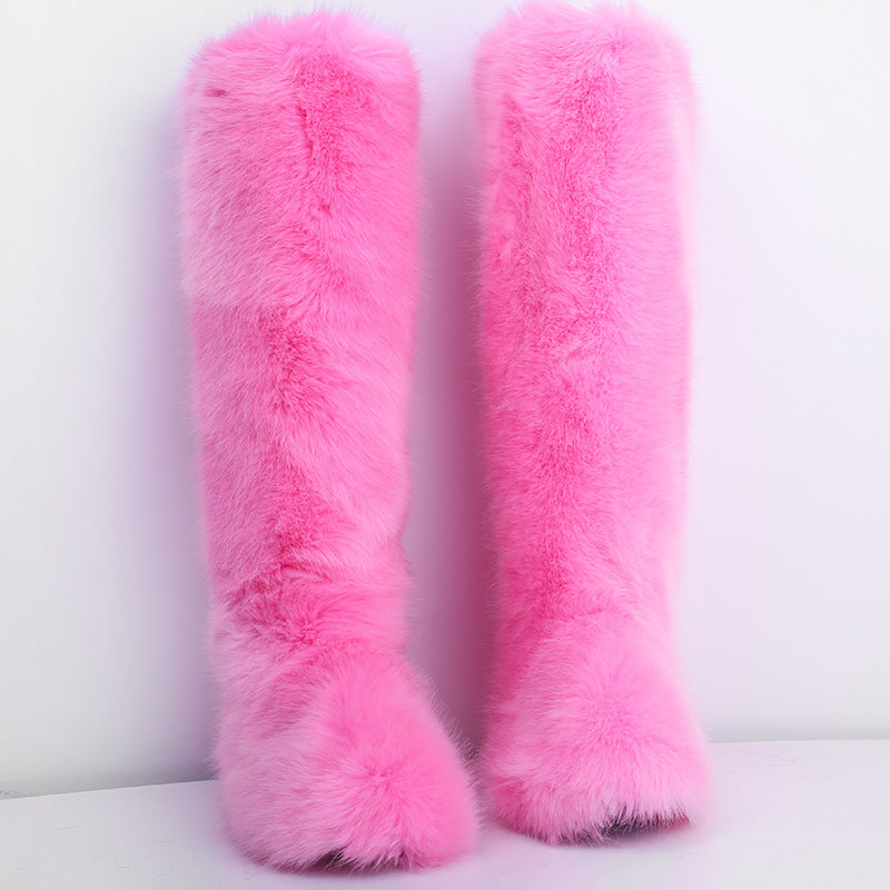 Women's Over The Knee Female Fleece-lined Winter Snow Boots