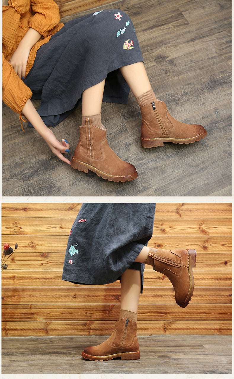 Women's Mori Mid Short Martin Autumn Retro Boots