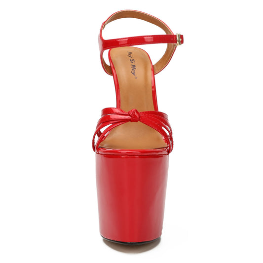 Black Silk Beauty Fake Mother Dress Super High Women's Shoes