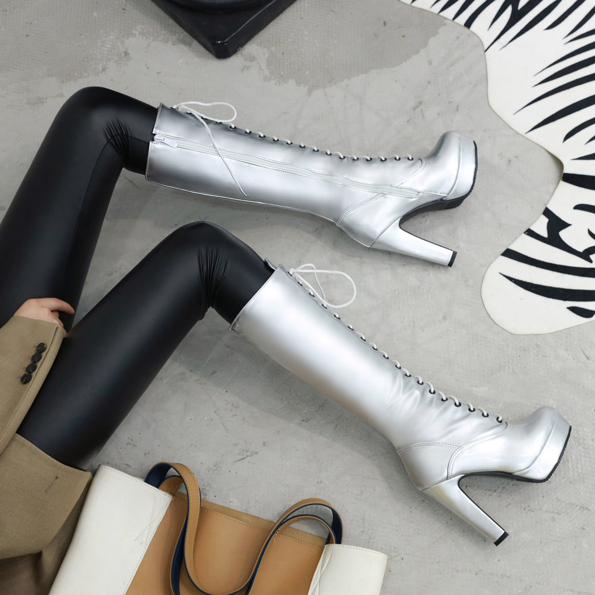 Women's Size Keep Warm With Waterproof Platform Super Women's Leather Boots