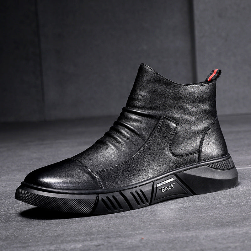 Men's Middle Tube British Low Side Zip Boots