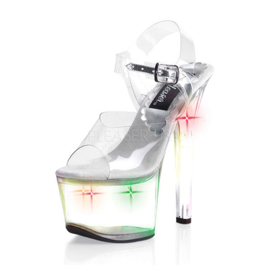 Women's High-heeled Rhinestone Stiletto Waterproof Platform Crystal Sandals