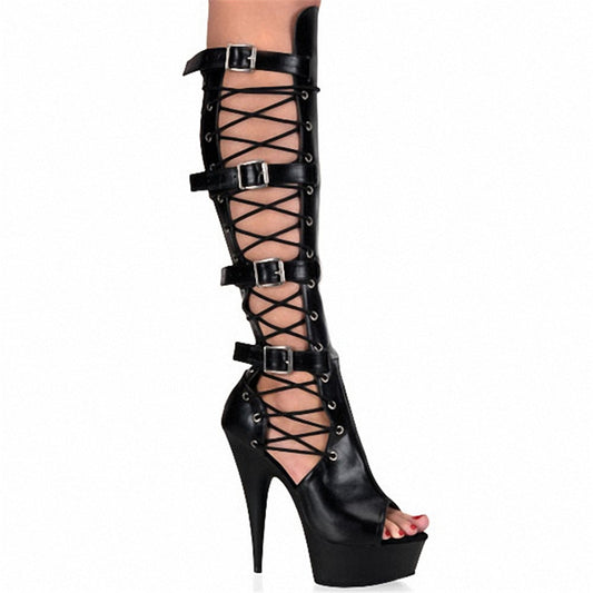 Stiletto Sexy Patent Stilettos Waterproof Platform Boots