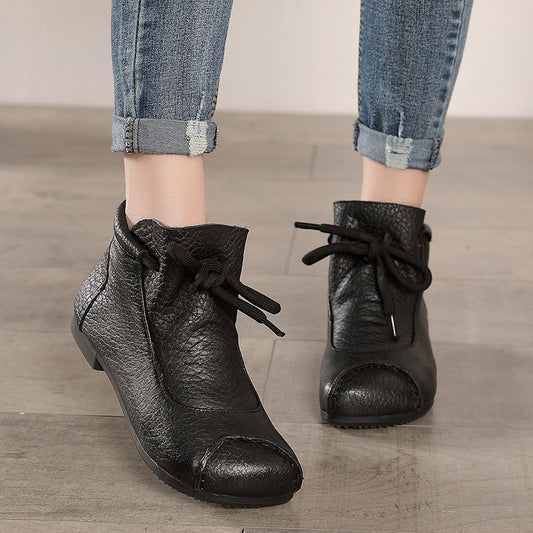 Retro Flat Bottom Mom Single-layer Short Lightweight Boots