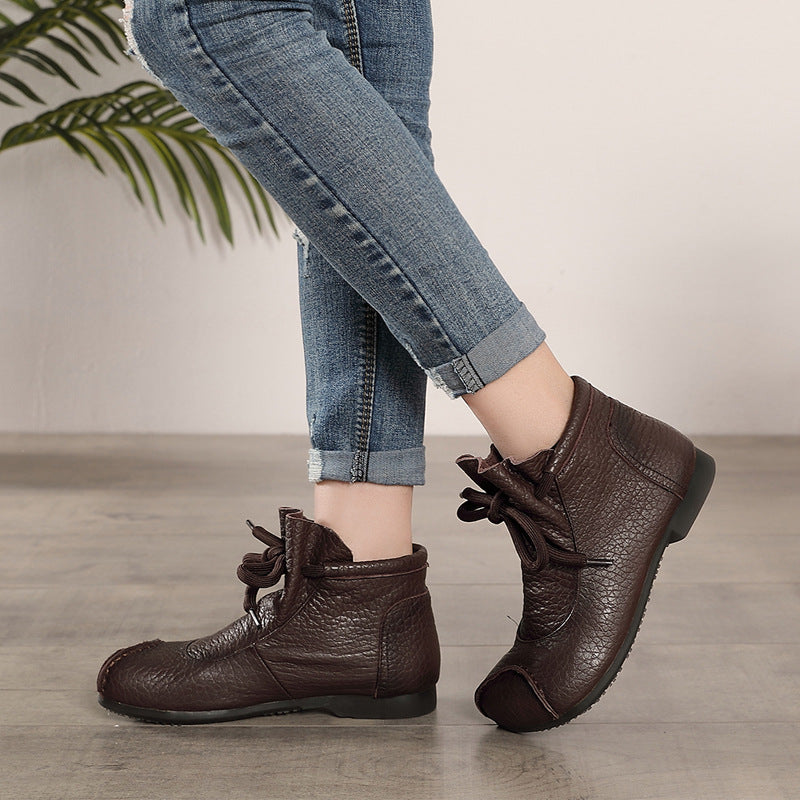 Retro Flat Bottom Mom Single-layer Short Lightweight Boots