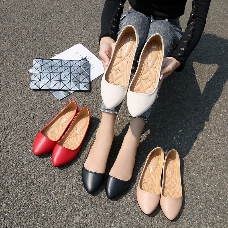 Flat Pointed Korean Style Fashion Low-cut Plus Casual Shoes