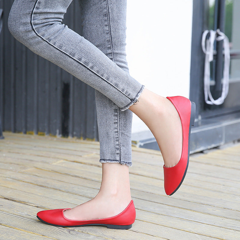 Flat Pointed Korean Style Fashion Low-cut Plus Casual Shoes