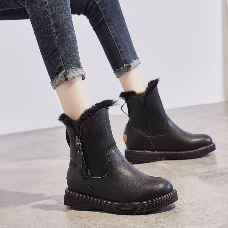 Women's For Thick Bottom Side Zipper Female Boots