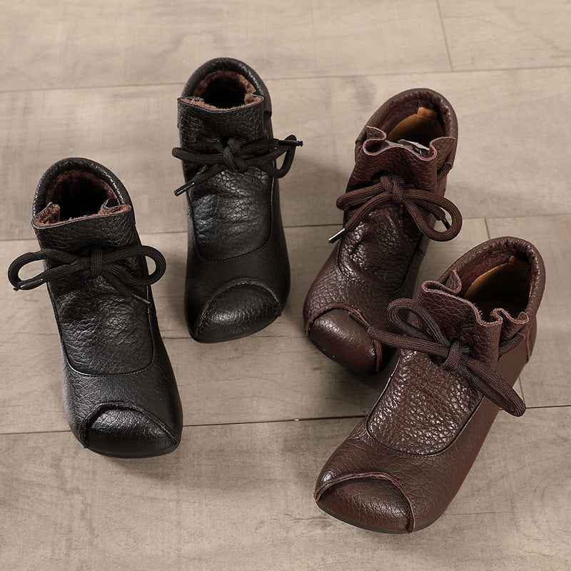 Retro Flat Bottom Mom Single-layer Short Lightweight Boots