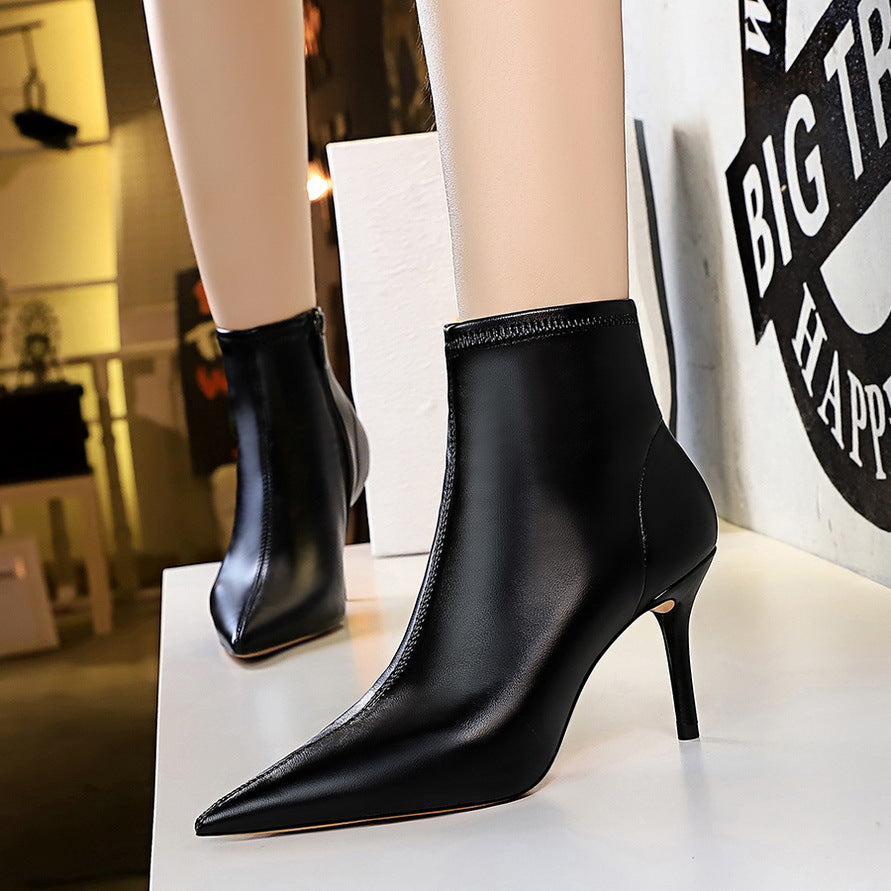 Fashion Simple Skinny Stiletto Pointed Toe Sexy Nightclubs Thinner Boots