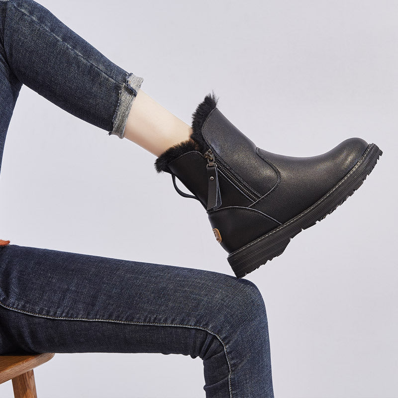 Women's For Thick Bottom Side Zipper Female Boots