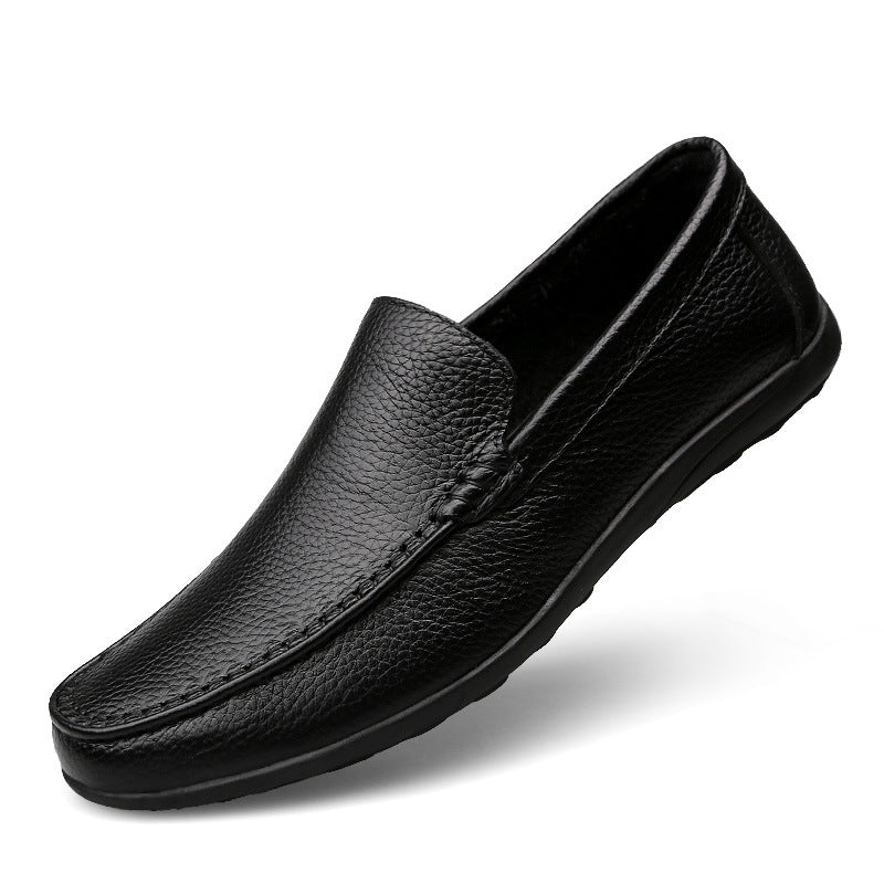 Men's Cowhide Soft Bottom British Breathable Slip-on Casual Shoes
