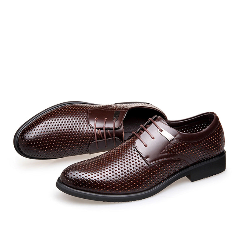 Men's Cowhide Hollow Comfortable Breathable Fashion Lightweight Leather Shoes