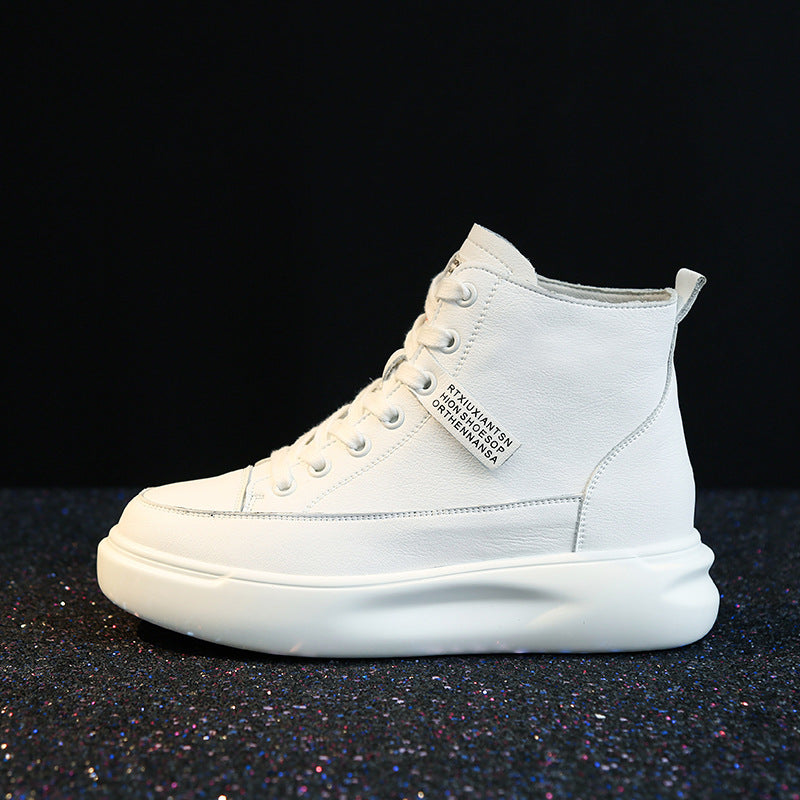Women's Bottom High Top White Spring Korean Women's Casual Shoes