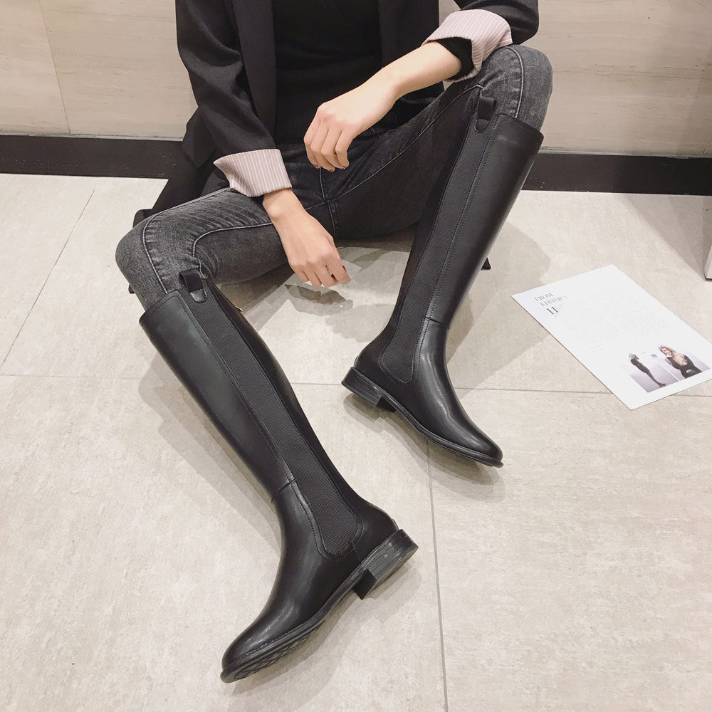 Women's Knight Below The Knee Fleece-lined British Boots