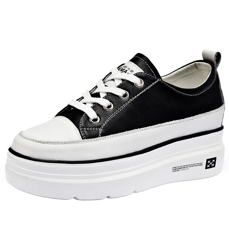 Women's Thick Bottom Cowhide Easy Wear Single Women's Casual Shoes