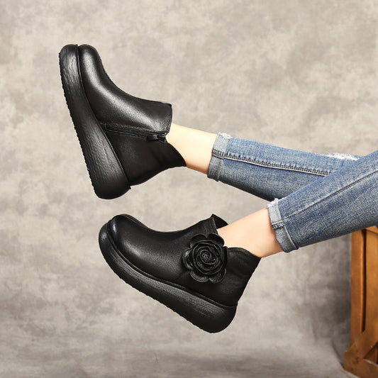 Women's Style Single Plus Size Genuine Retro Boots