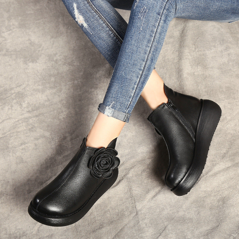 Women's Style Single Plus Size Genuine Retro Boots