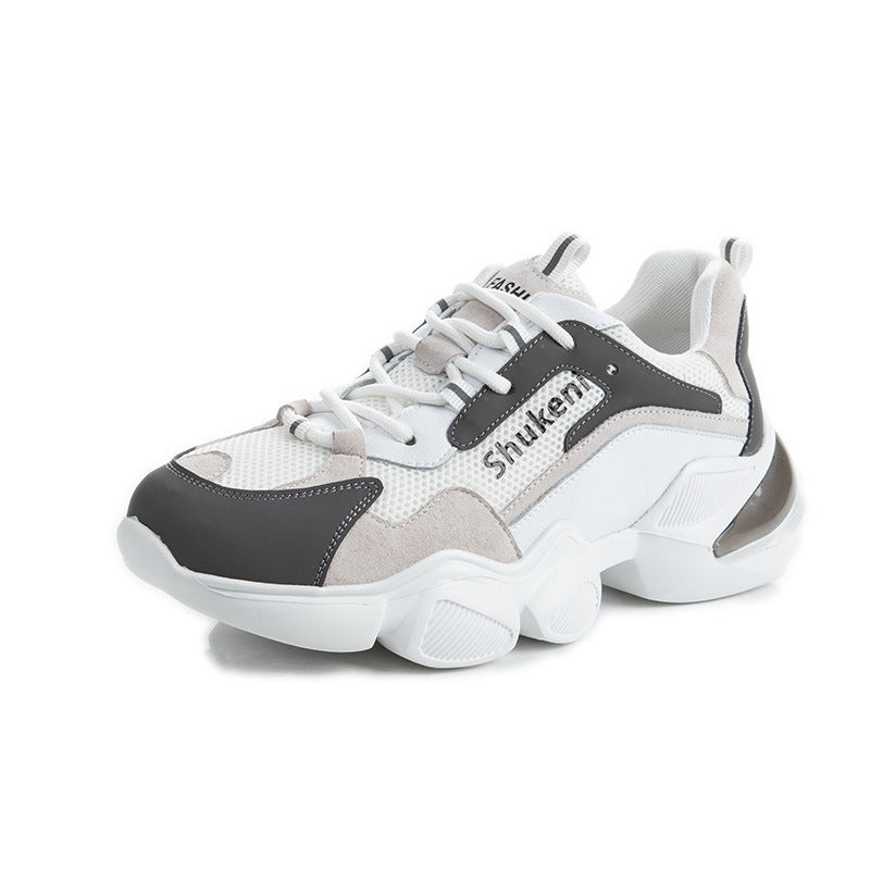 Women's & Men's Dad Spring Korean Sports White Platform Sneakers