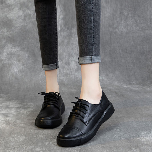 Women's Spring Soft Soled Flats Elegant Light Leather Shoes