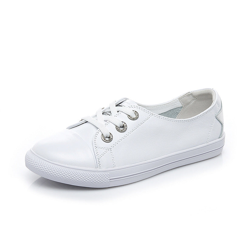 Women's Plus Size Spring Pure White Genuine Full Flat Men's Shoes