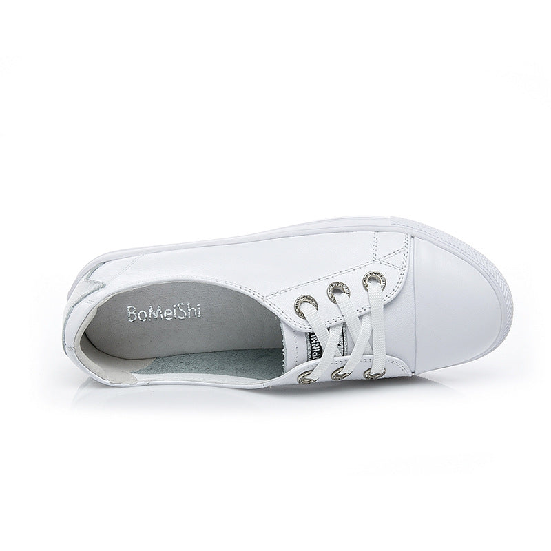Women's Plus Size Spring Pure White Genuine Full Flat Men's Shoes
