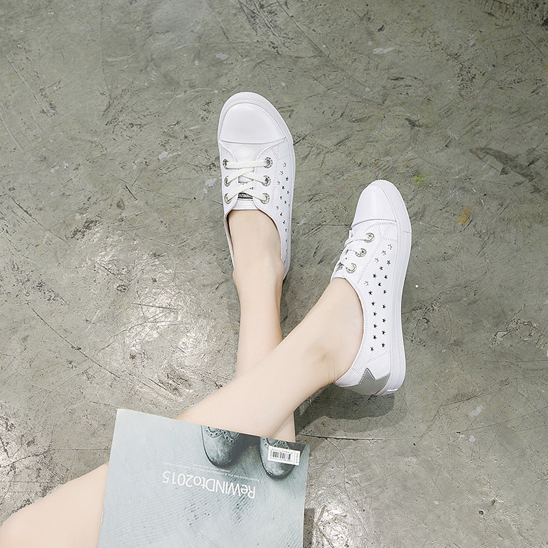 Women's Large Size Summer Authentic Hollow Out White Breathable Low-cut Women's Casual Shoes