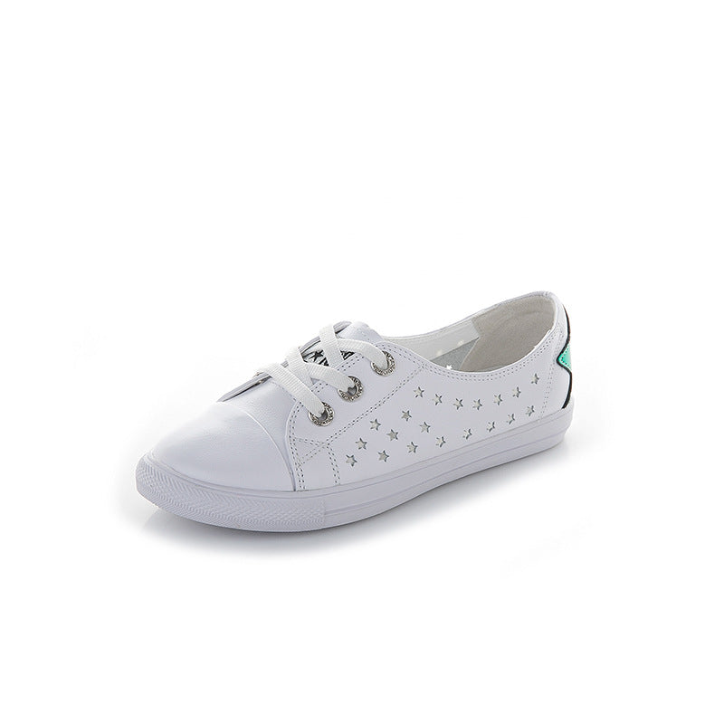 Women's Large Size Summer Authentic Hollow Out White Breathable Low-cut Women's Casual Shoes