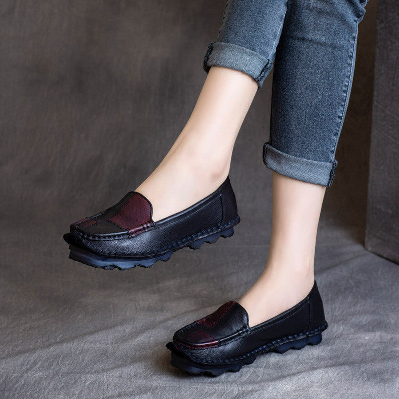 Women's Spring Ethnic Style Vintage Cowhide Shallow Women's Casual Shoes