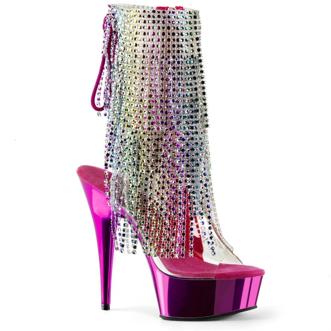 Tassel Stiletto Electroplating Waterproof Platform Short Nightclub Stage Pole Heels