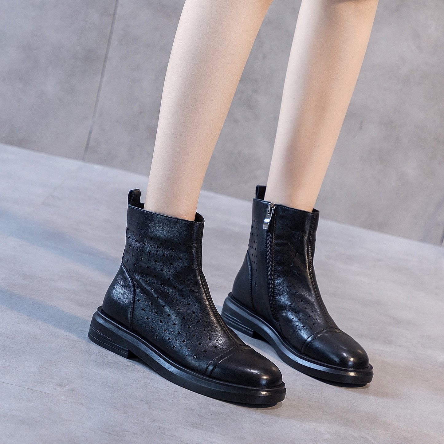 Women's Style Chunky Ankle Hollow Martin Summer Boots